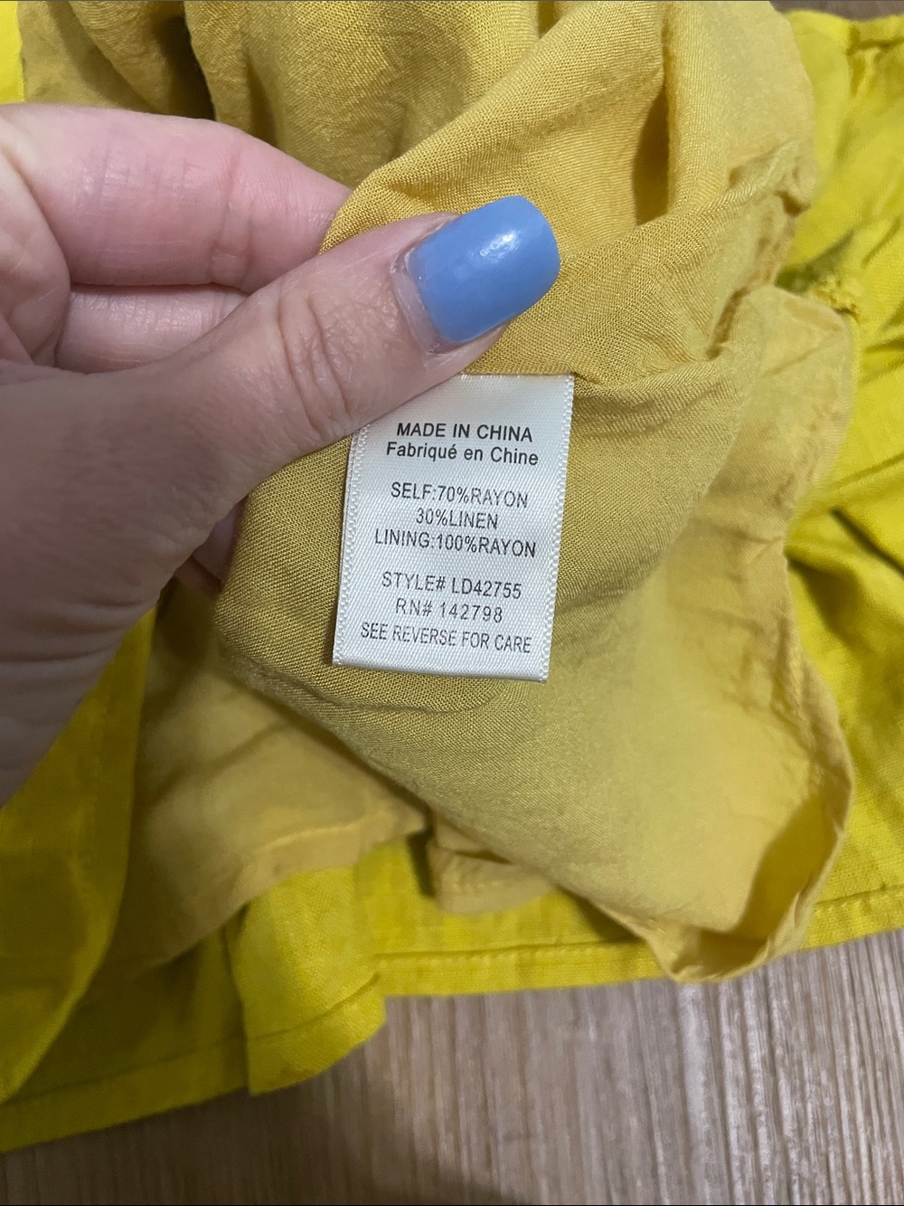 Love Riche Yellow Ruffled Linen Blend Mini Dress - Picture 5 of 5